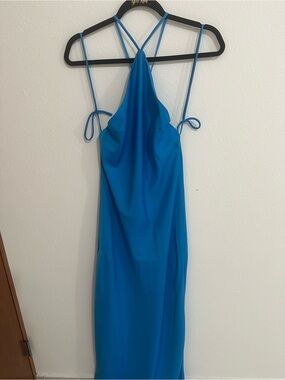 Line & Dot Electric Blue Maxi Slip Dress